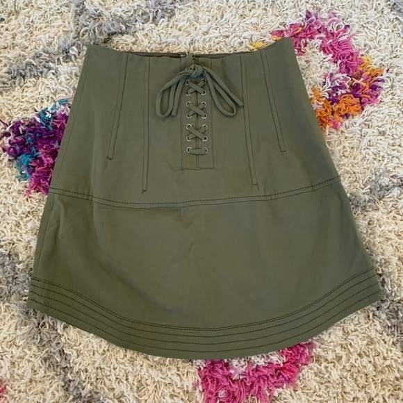 Marissa Webb Dresses & Skirts - 💕HP💕Marissa Webb Adley Lace Up Skirt Olive Green